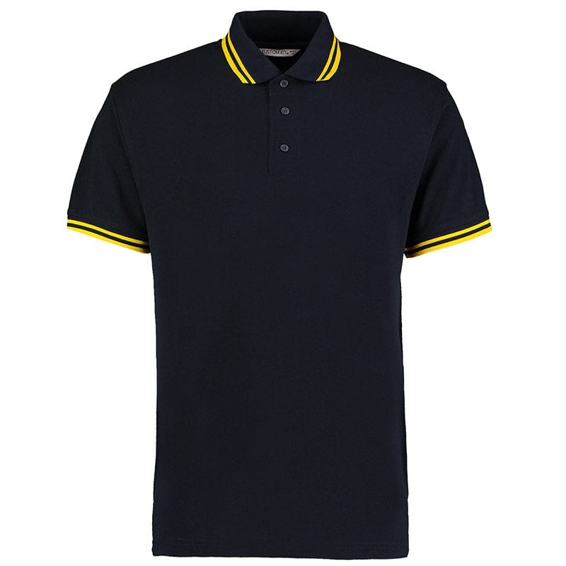 Kustom Kit KK409 Men's Tipped Piqué Polo Navy / Yellow