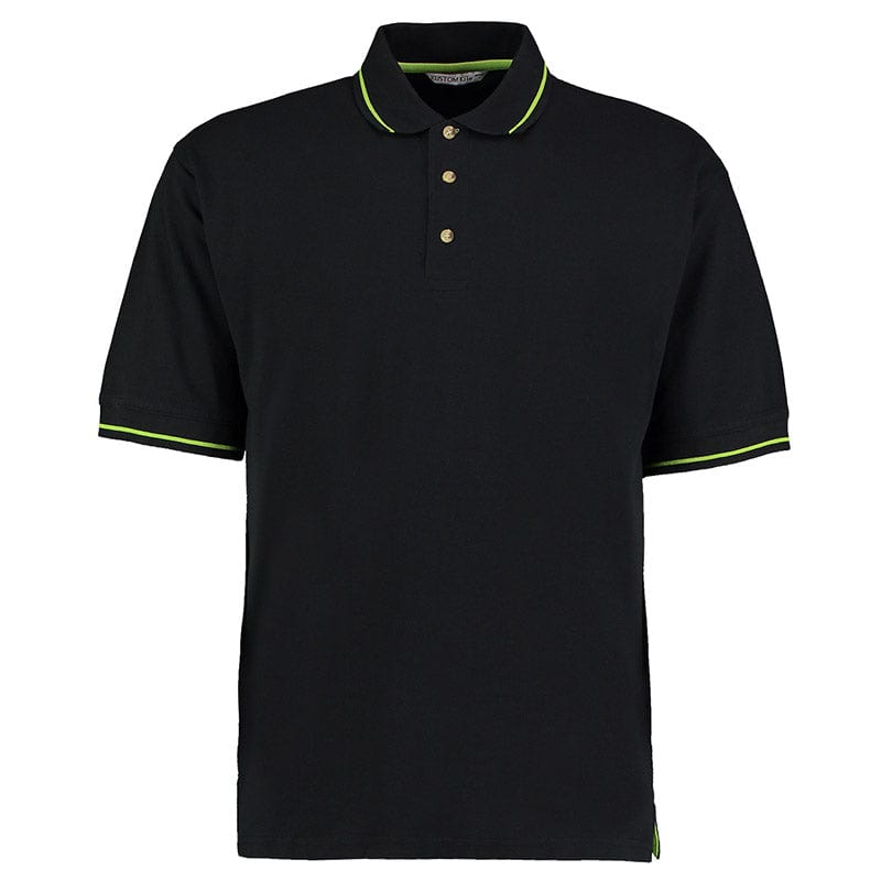 Kustom Kit KK606  Men&#39;s St.Mellion Polo Black / Lime