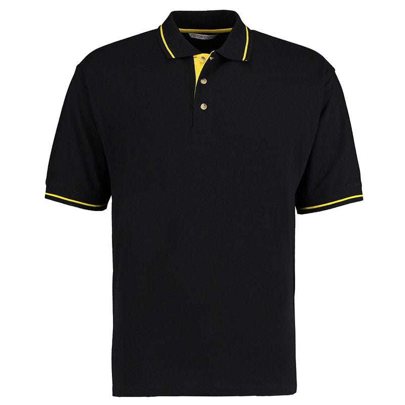 Kustom Kit KK606  Men&#39;s St.Mellion Polo Black / Yellow
