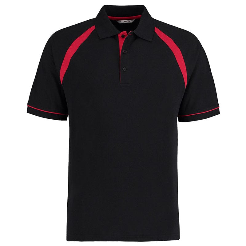 Kustom Kit KK615 Oak Hill Polo Shirt Black / Bright Red