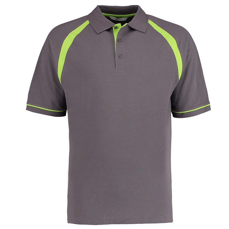 Kustom Kit KK615 Oak Hill Polo Shirt Charcoal / Lime