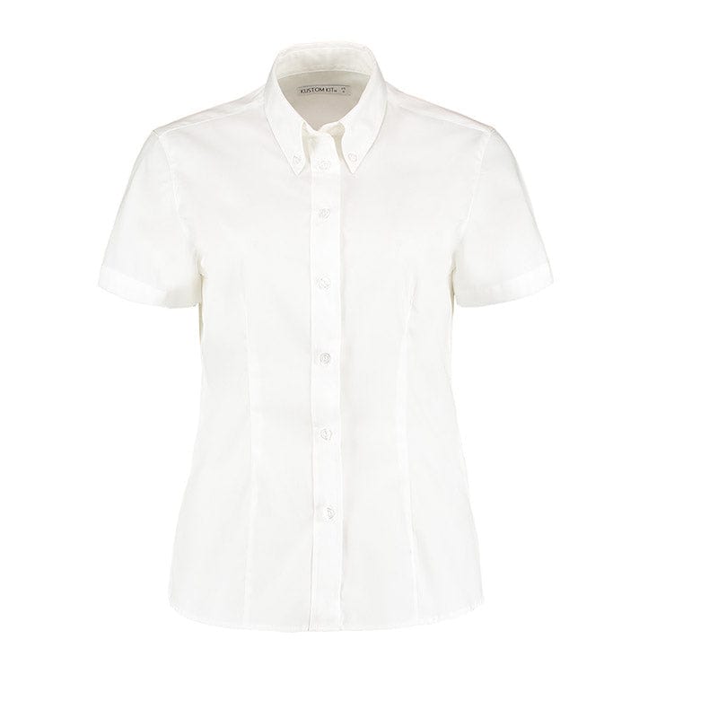 Kustom Kit KK701 Ladies&#39; Corporate Short Sleeve Oxford Shirt White