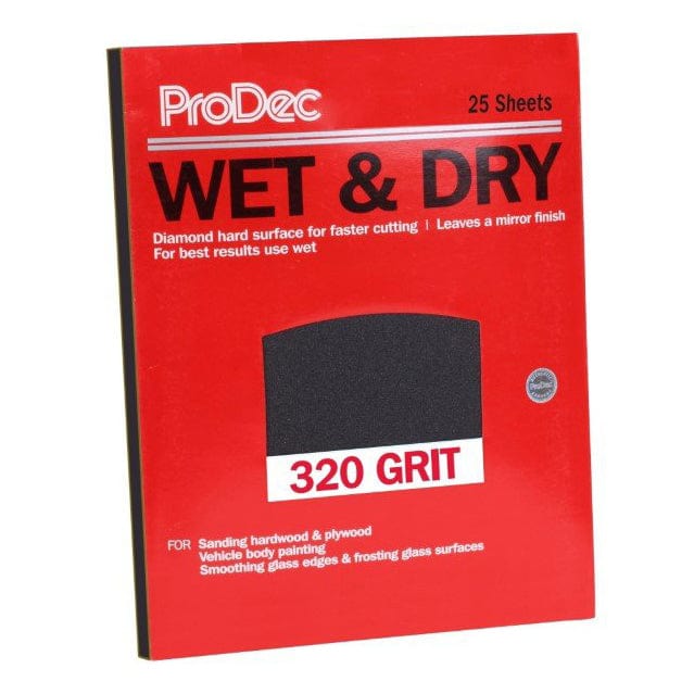 ProDec 25 Pack Wet & Dry Sheets - Fine 320 Grit 