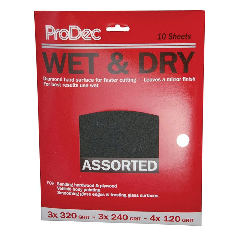 ProDec 10 Pack Wet & Dry Sheets - Assorted Grit 