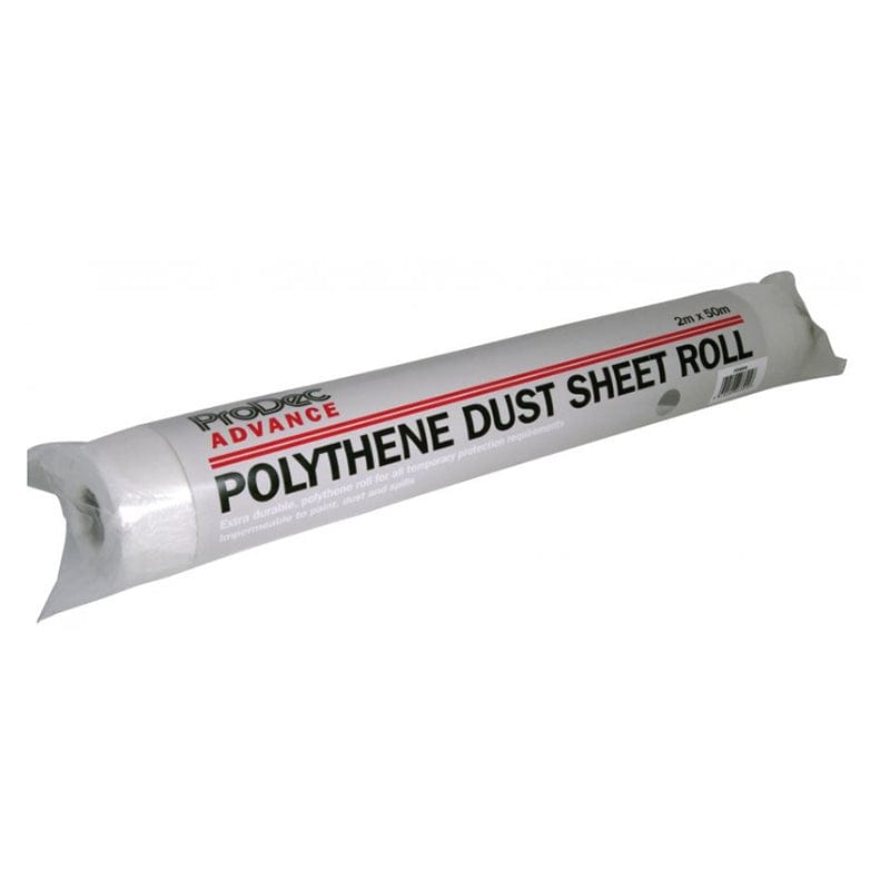 ProDec Advance 2m x 50m Polythene Dust Sheet Roll - extra durable 