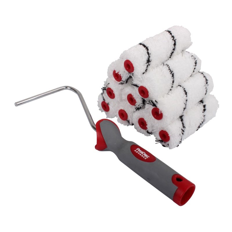ProDec Advance 4" Medium Pile Microfibre Mini Rollers & Frame - 10 Pack 