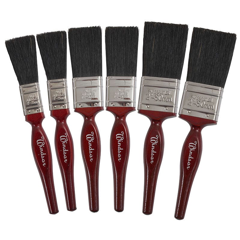 ProDec 6 Piece Set Pure Bristle Windsor Paint Brushes 