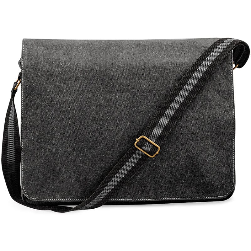 Quadra Vintage Canvas Despatch Bag Vintage Black