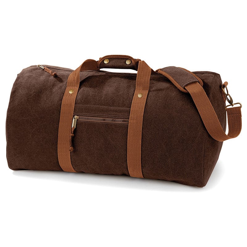 Quadra Vintage Canvas Holdall Vintage Brown