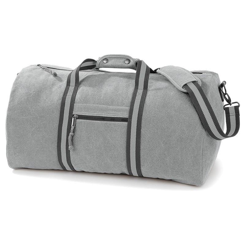 Quadra Vintage Canvas Holdall Vintage Light Grey
