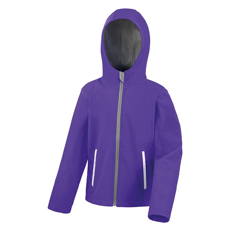 Result Core R224JY Junior TX Performance Hood Softshell Purple / Grey