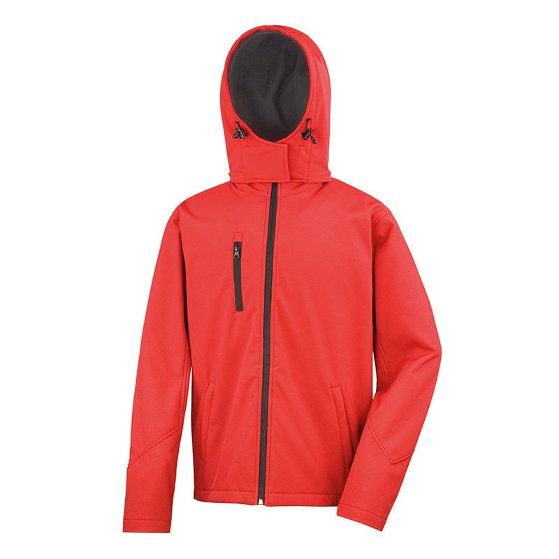Result Core R230M Mens TX Performance Hooded Softshell Jacket Red / Black