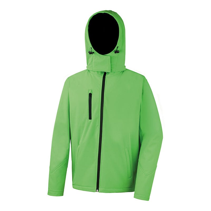 Result Core R230M Mens TX Performance Hooded Softshell Jacket Vivid Green / Black