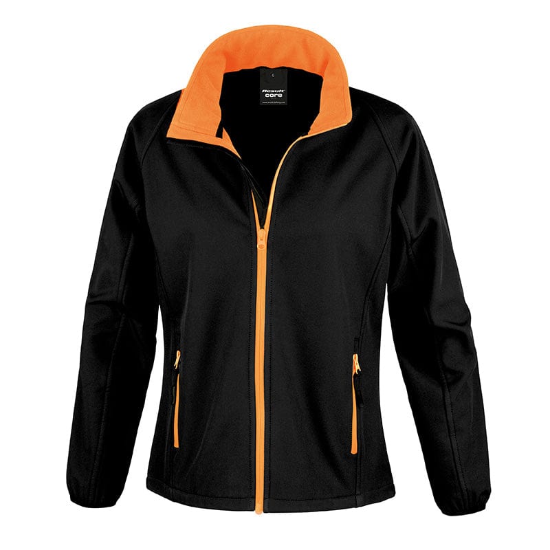 Result Core R231F Ladies Printable Softshell Jacket Black / Orange