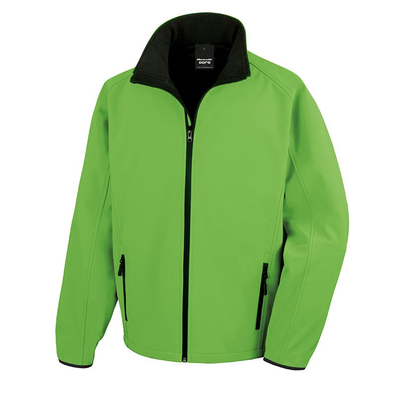 Result Core R231M Mens Printable Softshell Jacket Vivid Green / Black