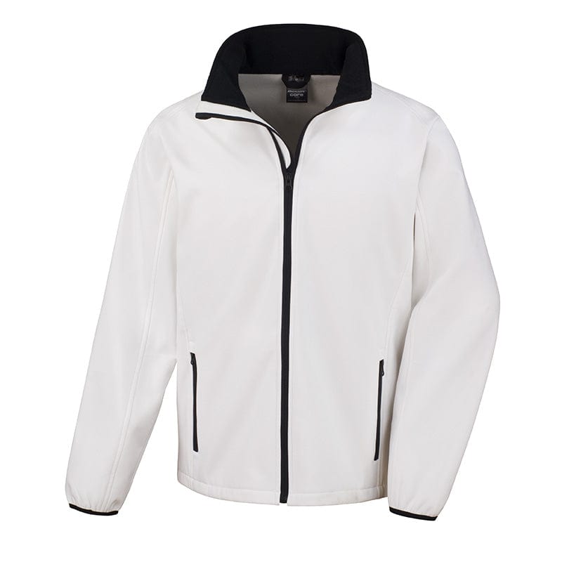 Result Core R231M Mens Printable Softshell Jacket White / Black