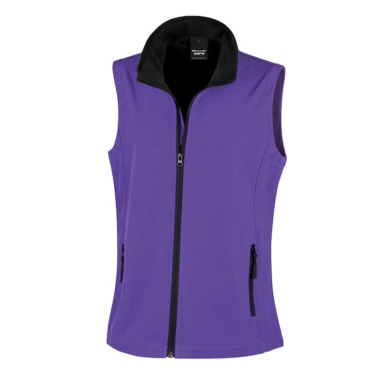 Result Core R232F Ladies Printable Softshell Bodywarmer Purple / Black