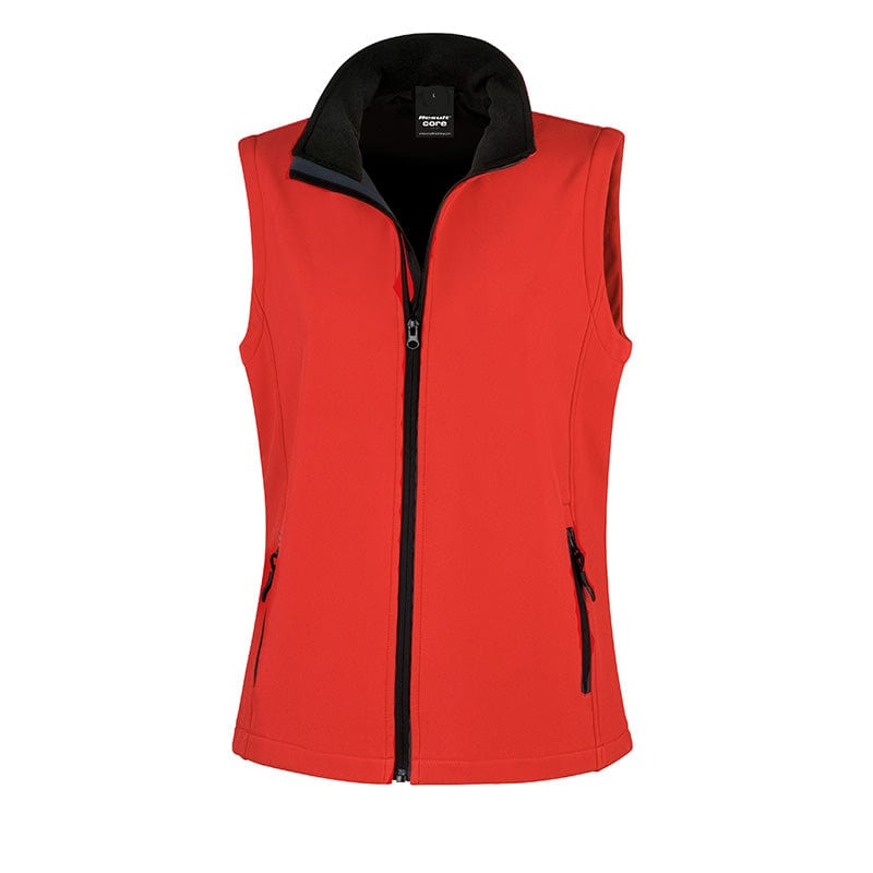Result Core R232F Ladies Printable Softshell Bodywarmer Red / Black