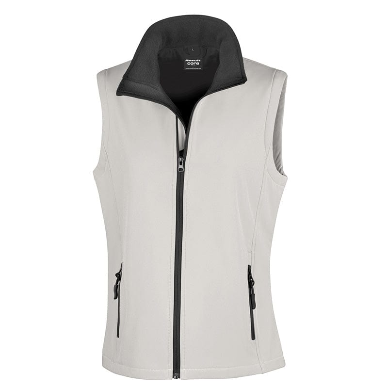 Result Core R232F Ladies Printable Softshell Bodywarmer White / Black