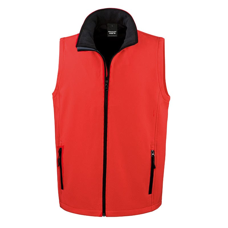 Result Core R232M Mens Printable Softshell Bodywarmer Red / Black