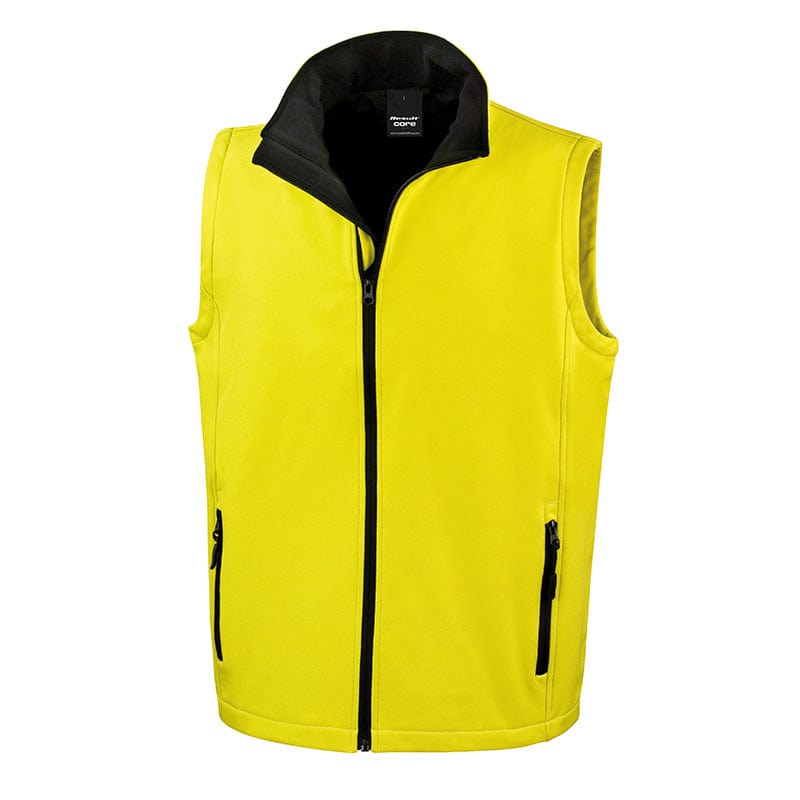 Result Core R232M Mens Printable Softshell Bodywarmer Yellow / Black