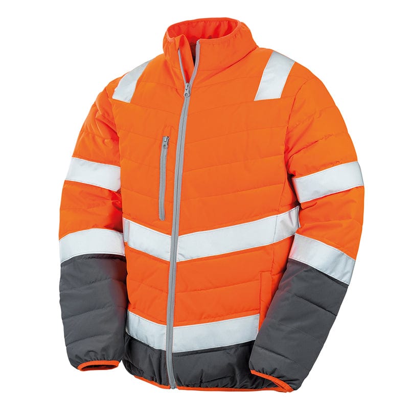 Result Safe-Guard Mens Soft Padded Safety Jacket Fluorescent Orange