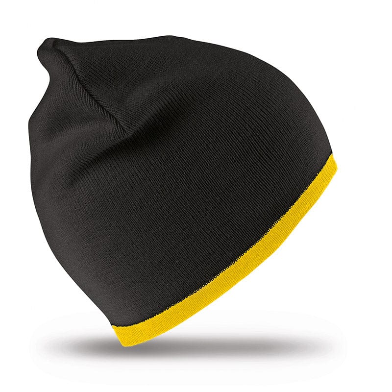 Result Winter Essentials RC46 Reversible Fashion Fit Hat Black / Yellow