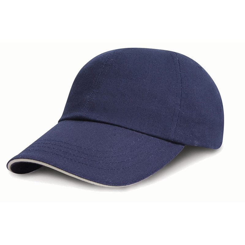 Result Headwear RC24P Low Profile Heavy Brushed Cotton Cap Navy / White