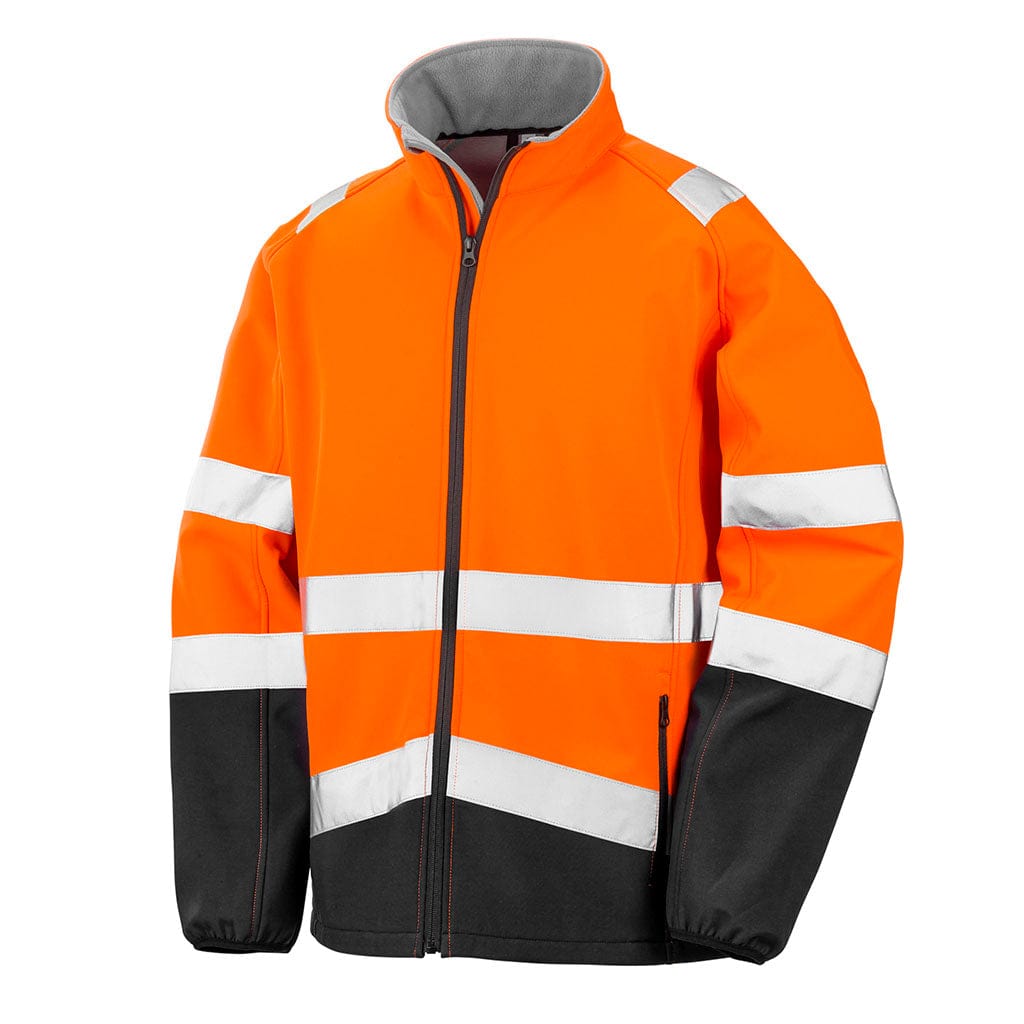 Result Hi Vis Orange Softshell Jacket Front R450X