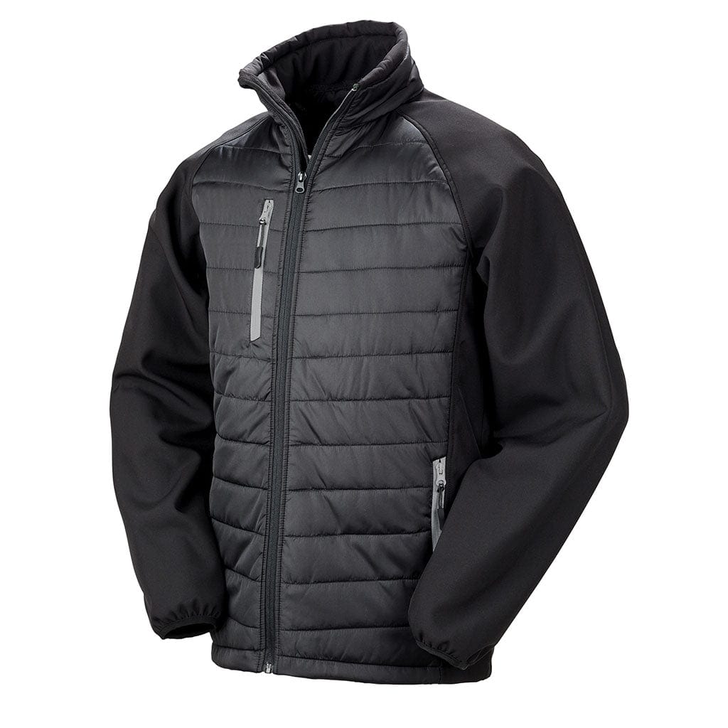Result Men&#39;s Softshell Jacket in Black &amp; Grey R327X