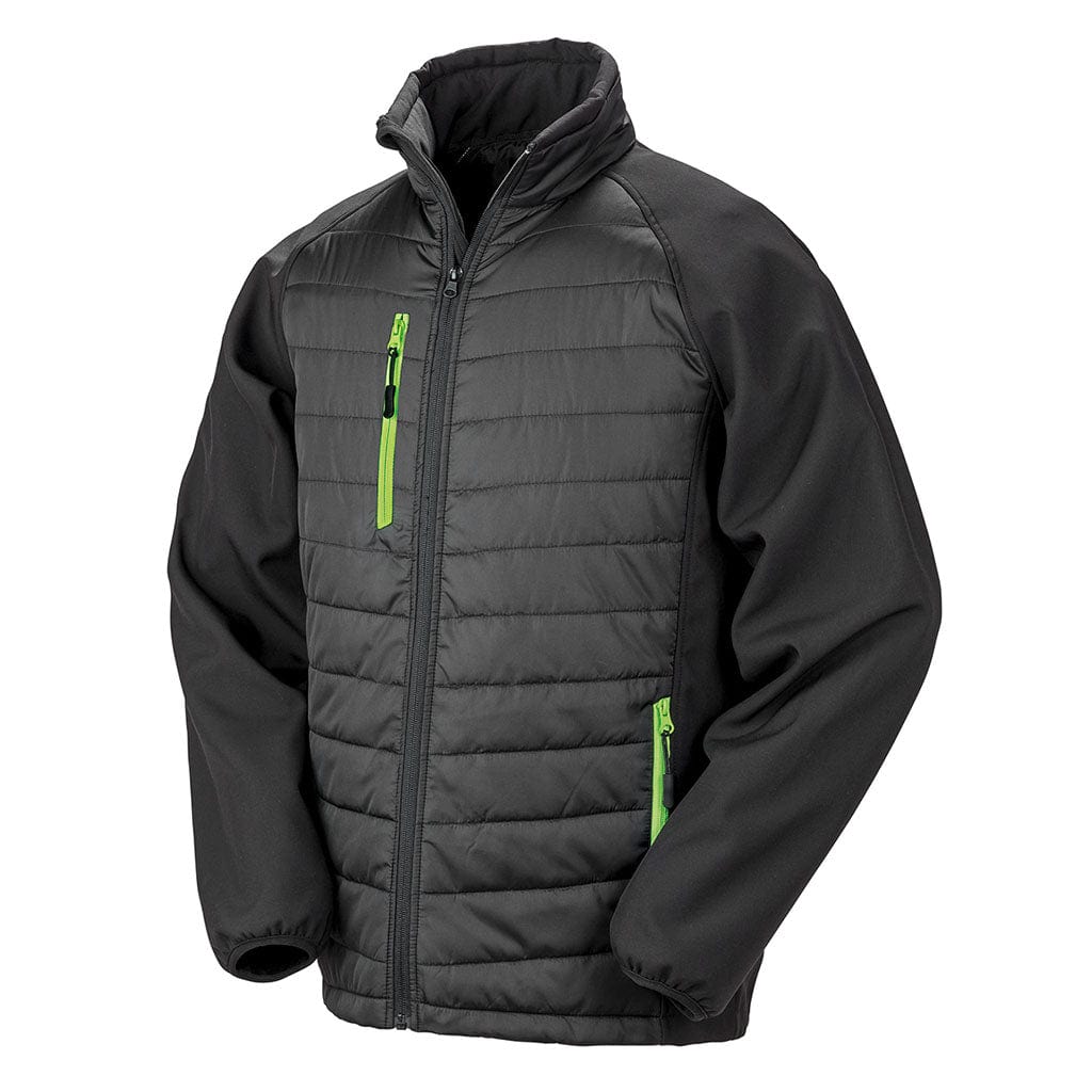 Result Men&#39;s Softshell Jacket in Black &amp; Lime R327X