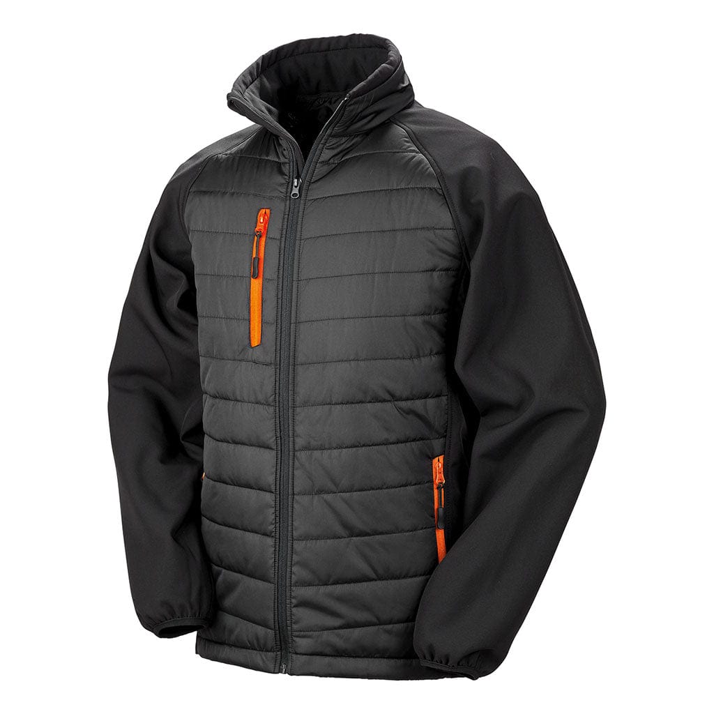 Result Men&#39;s Softshell Jacket in Black &amp; Orange R327X