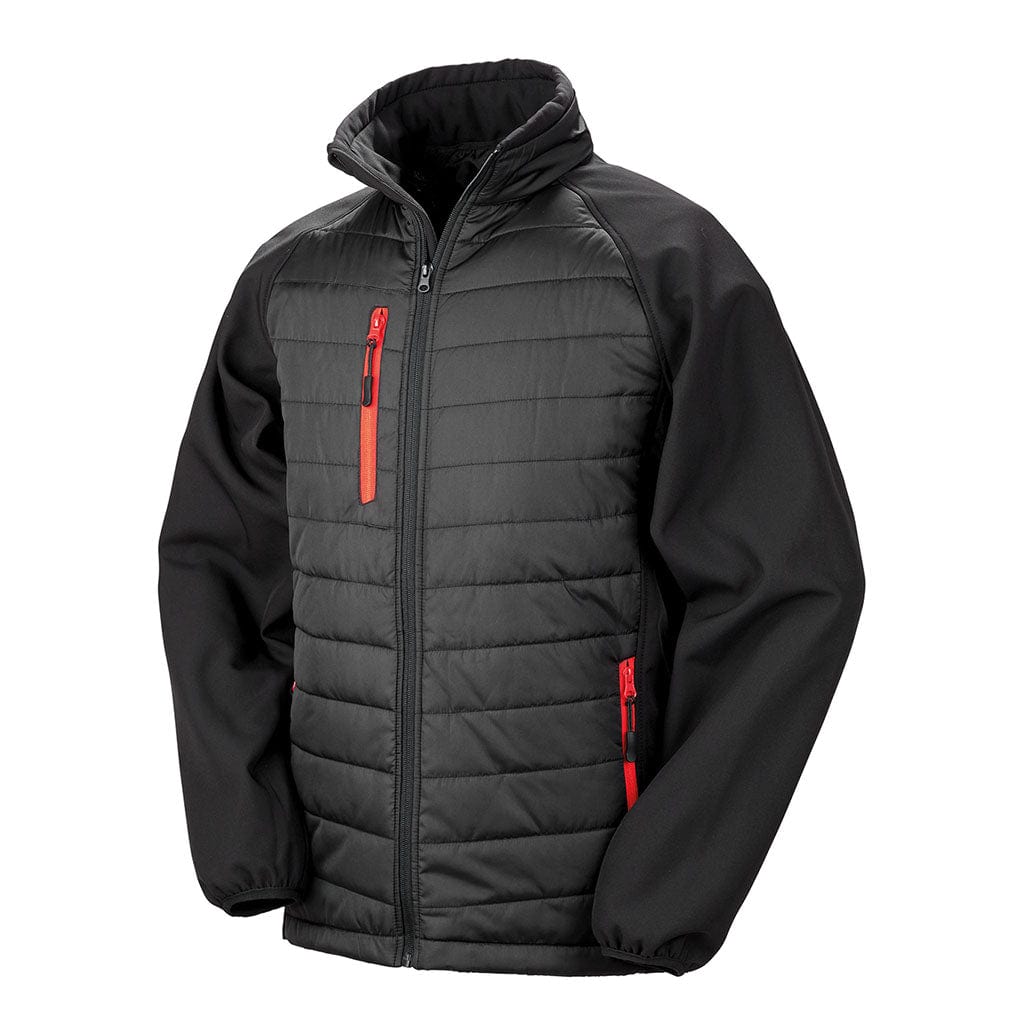 Result Men&#39;s Softshell Jacket in Black &amp; Red R327X