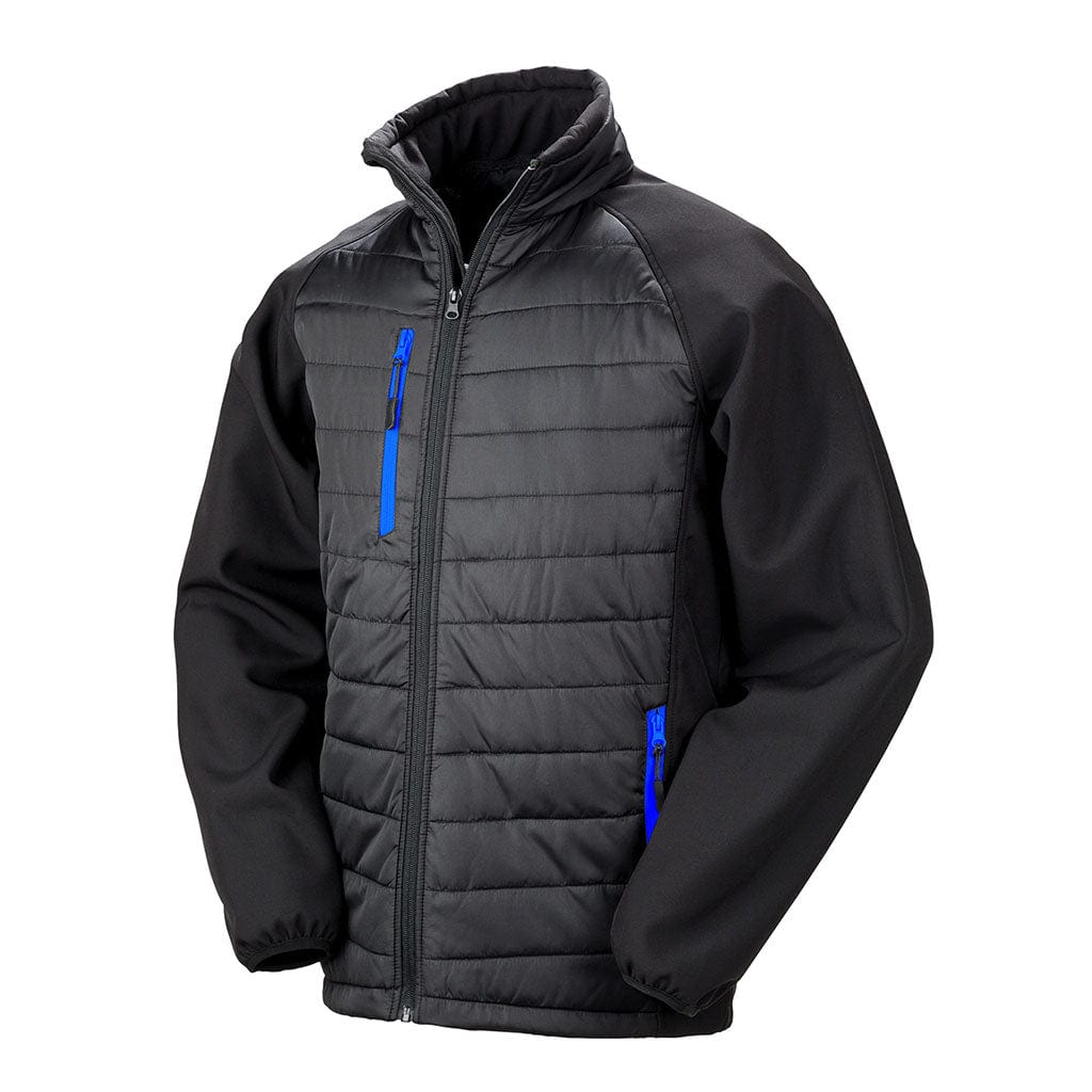 Result Men&#39;s Softshell Jacket in Black &amp; Royal R327X