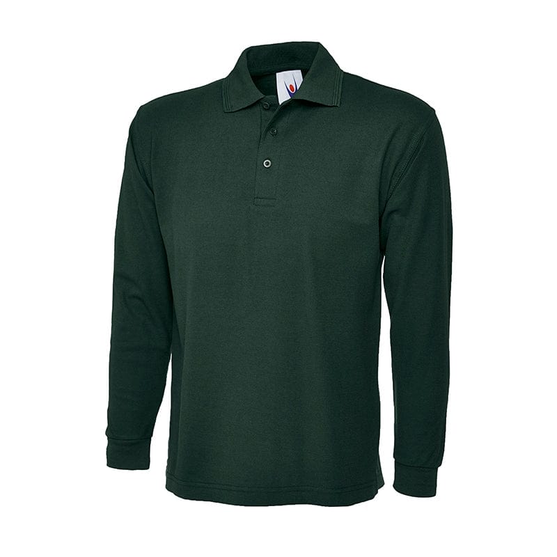 Uneek UC113 Longsleeve Polo Shirt Bottle Green