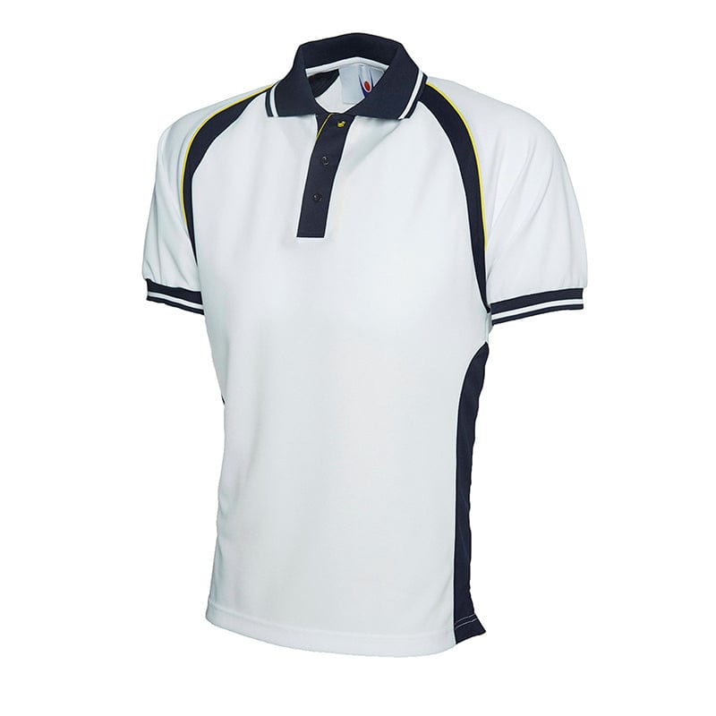 Uneek UC123 Sports Polo Shirt White / Navy