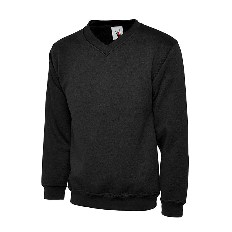 Uneek UC204 Premium V-Neck Sweatshirt Black