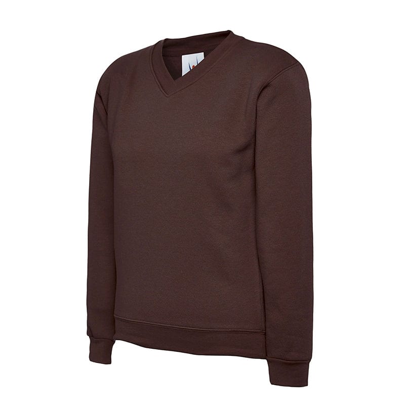 Uneek UC206 Children&#39;s V Neck Sweatshirt Brown