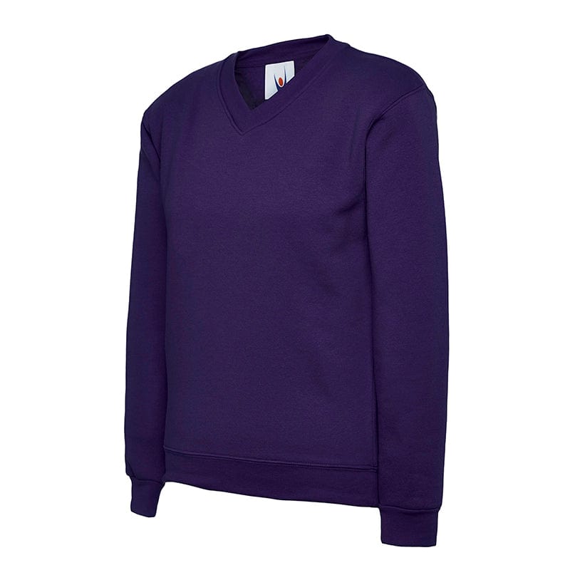 Uneek UC206 Children&#39;s V Neck Sweatshirt Purple