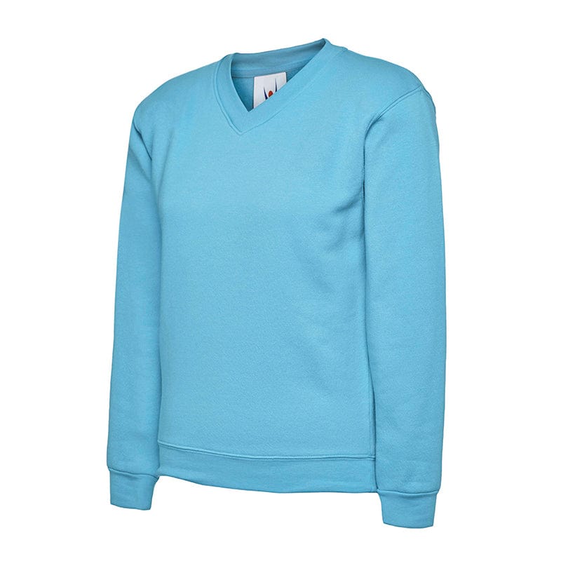 Uneek UC206 Children&#39;s V Neck Sweatshirt Sky