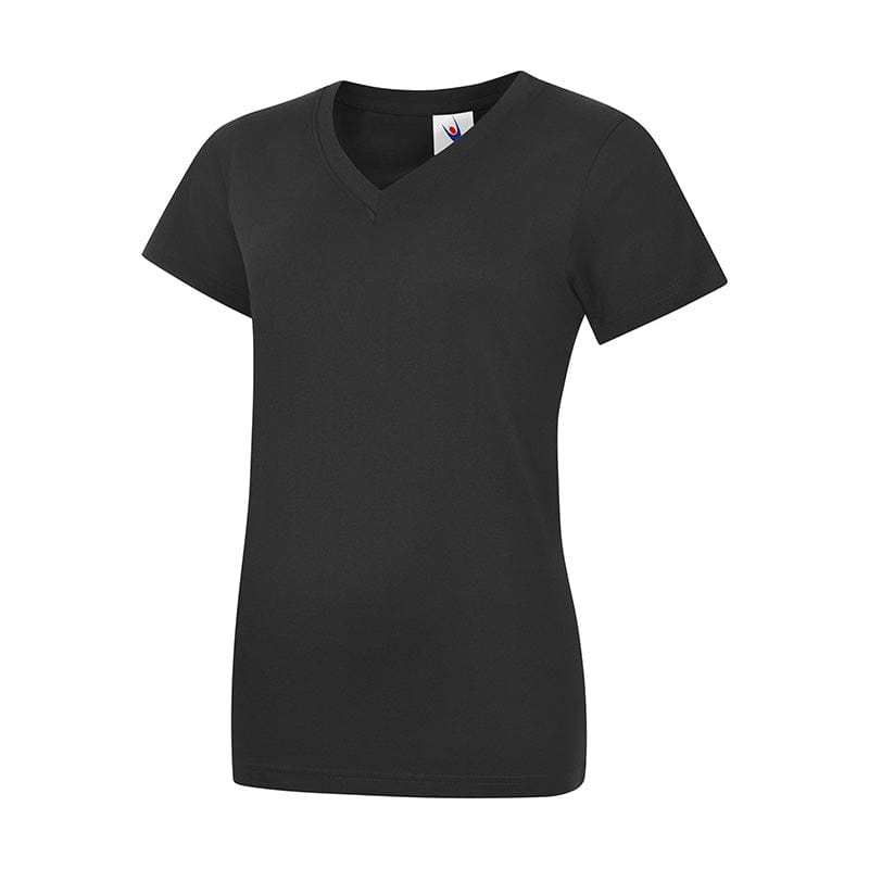 Uneek UC319 Ladies Classic V Neck T-Shirt Black