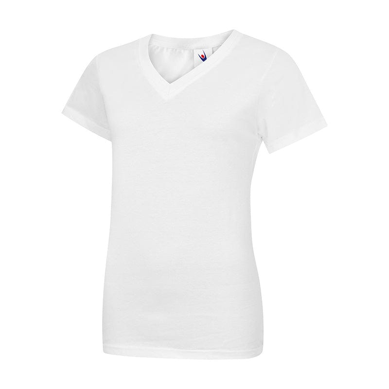 Uneek UC319 Ladies Classic V Neck T-Shirt White