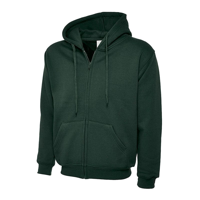 Uneek UC504 Adults Classic Full Zip Hooded Sweatshirt Bottle Green