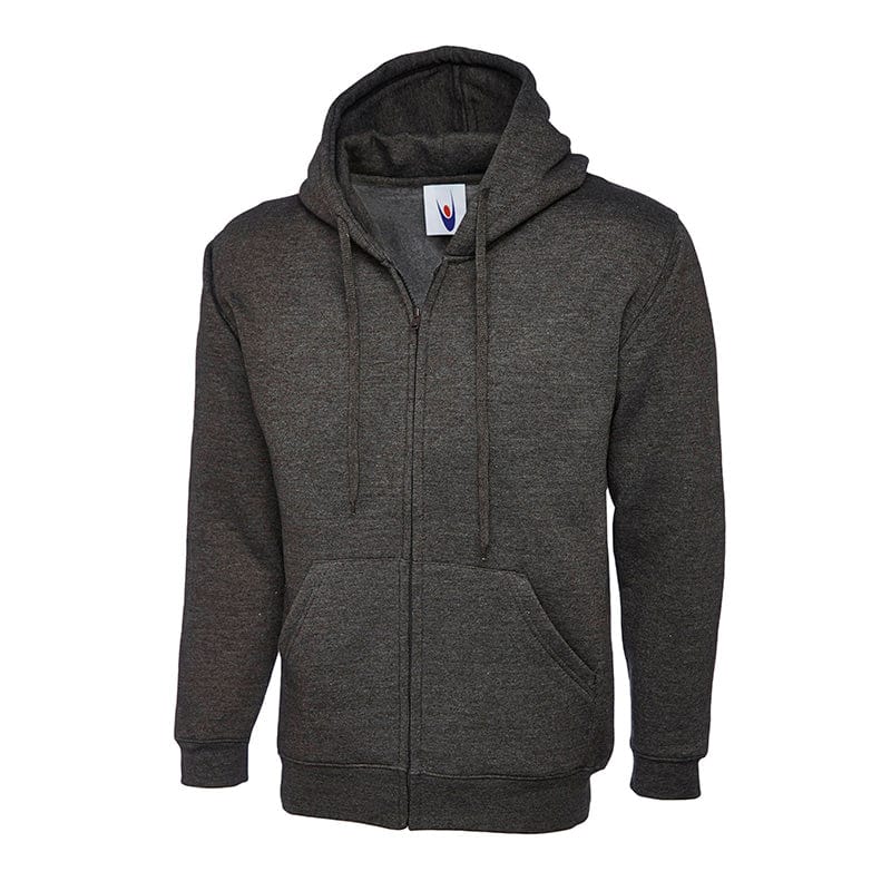 Uneek UC504 Adults Classic Full Zip Hooded Sweatshirt Charcoal