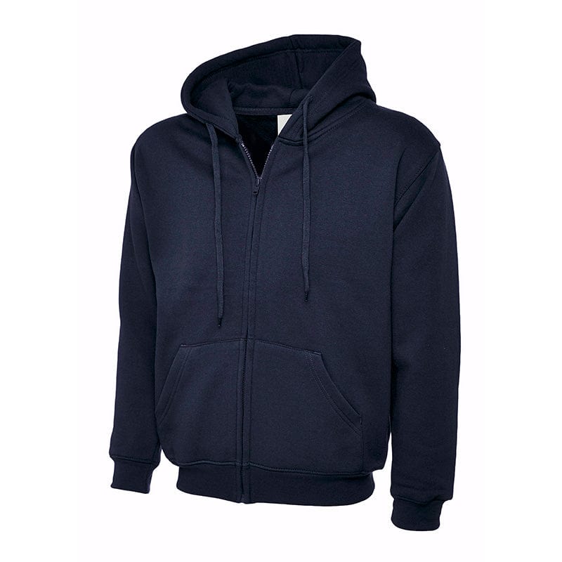 Uneek - Women's/Ladies Classic Full Zip Hooded Sweatshirt/Jumper - 50%  Polyester 50% Cotton - Heather Grey - Size XL