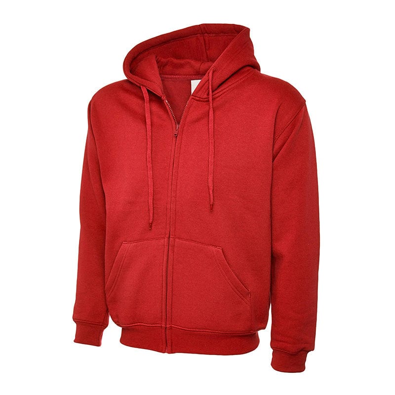 Uneek UC504 Adults Classic Full Zip Hooded Sweatshirt Red