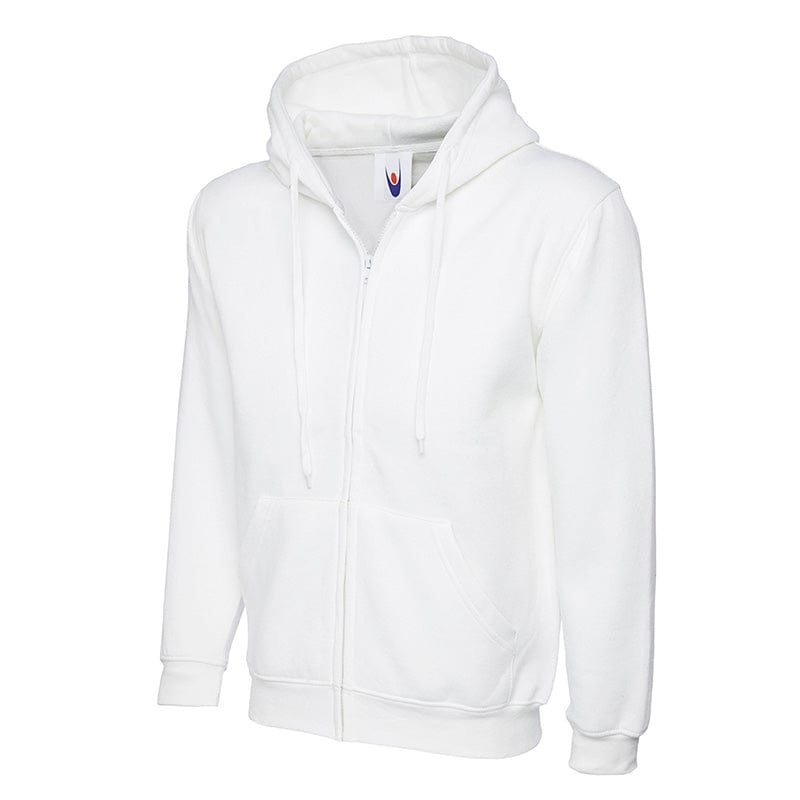 Uneek UC504 Adults Classic Full Zip Hooded Sweatshirt White