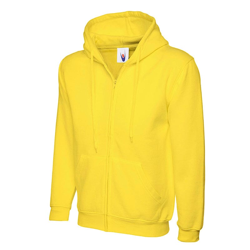 Uneek UC504 Adults Classic Full Zip Hooded Sweatshirt Yellow