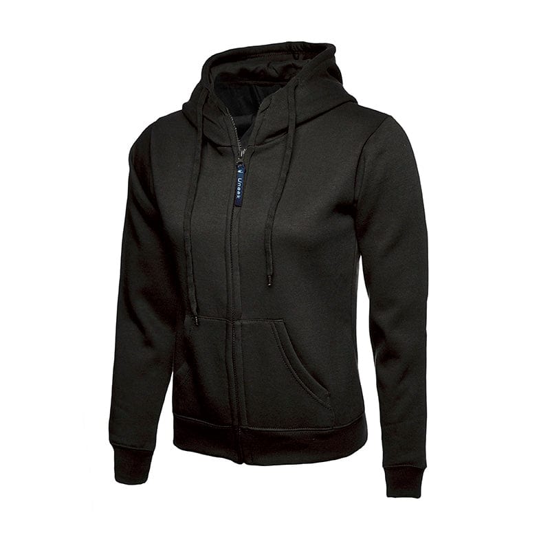 Uneek UC505 Ladies Classic Full Zip Hooded Black