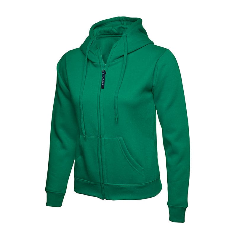 Uneek UC505 Ladies Classic Full Zip Hooded Kelly Green